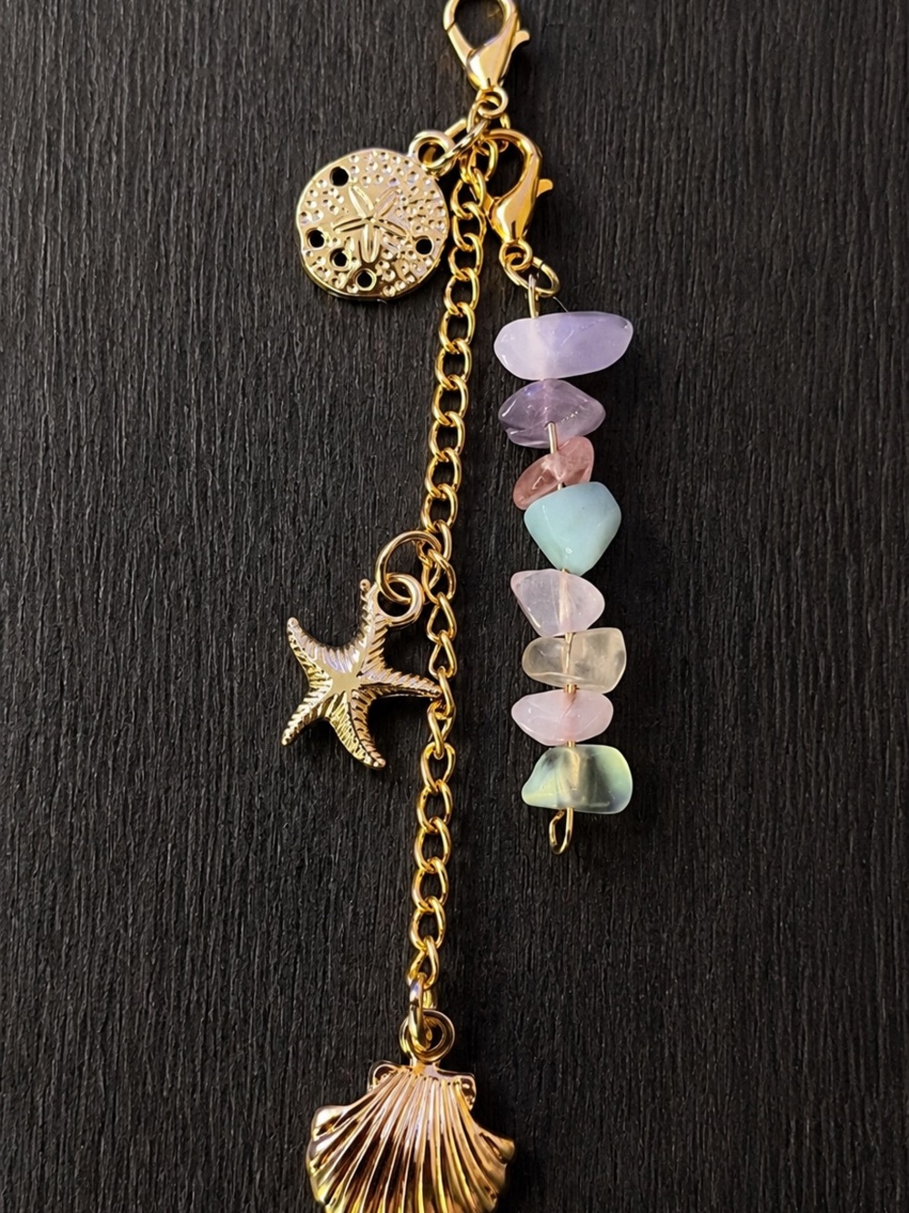 Gold-tone Beach Charm Bag/purse/key/charm